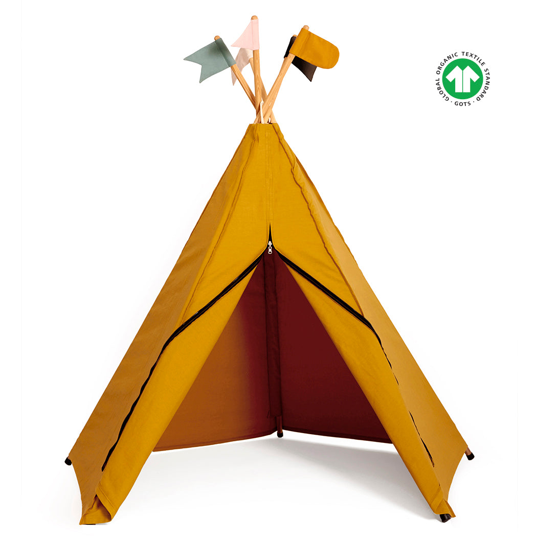 legetelt play tent Play Tent Hippie Tipi - Yellow Ochre • ROOMMATE.dk – Roommate