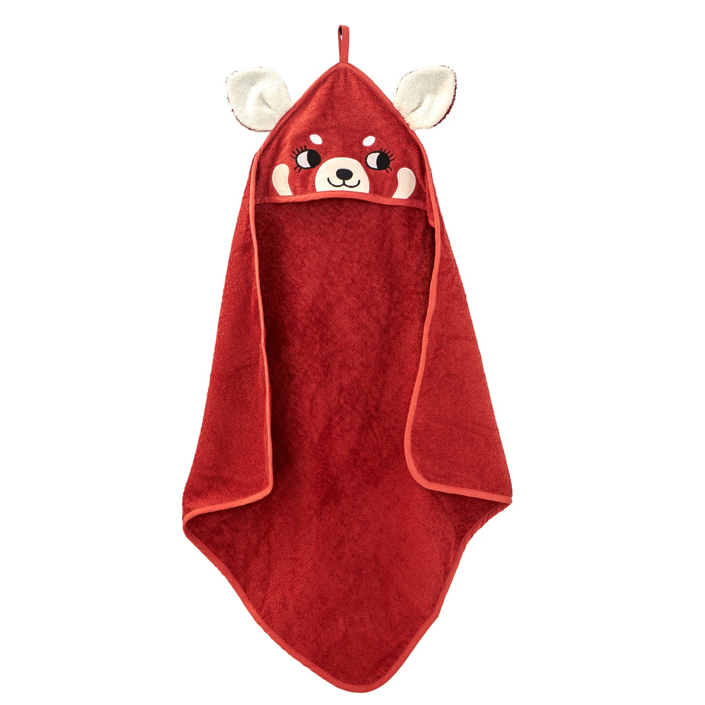 Red Panda Hooded Towel - Marsala red - ROOMMATE.DK