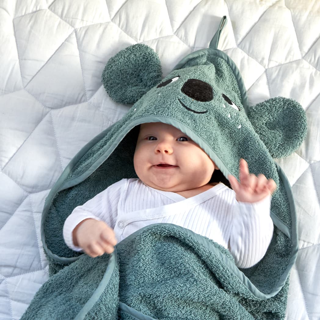Koala hooded towel -blue - ROOMMATE.DK