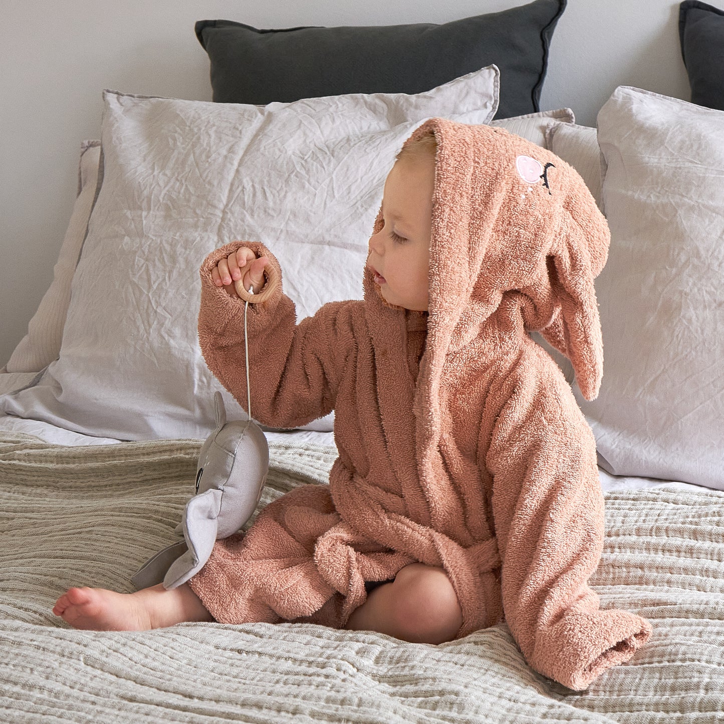 Bunny Bathrobe - Light Rose -ROOMMATE.dk