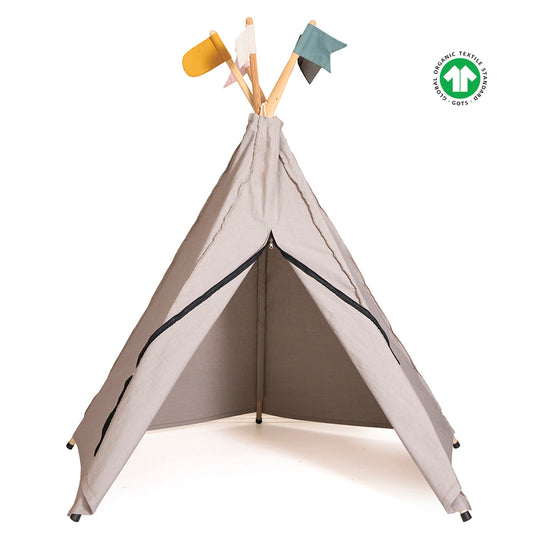 Legetelt Hippie Tipi - Lys Grå -ROOMMATE.dk