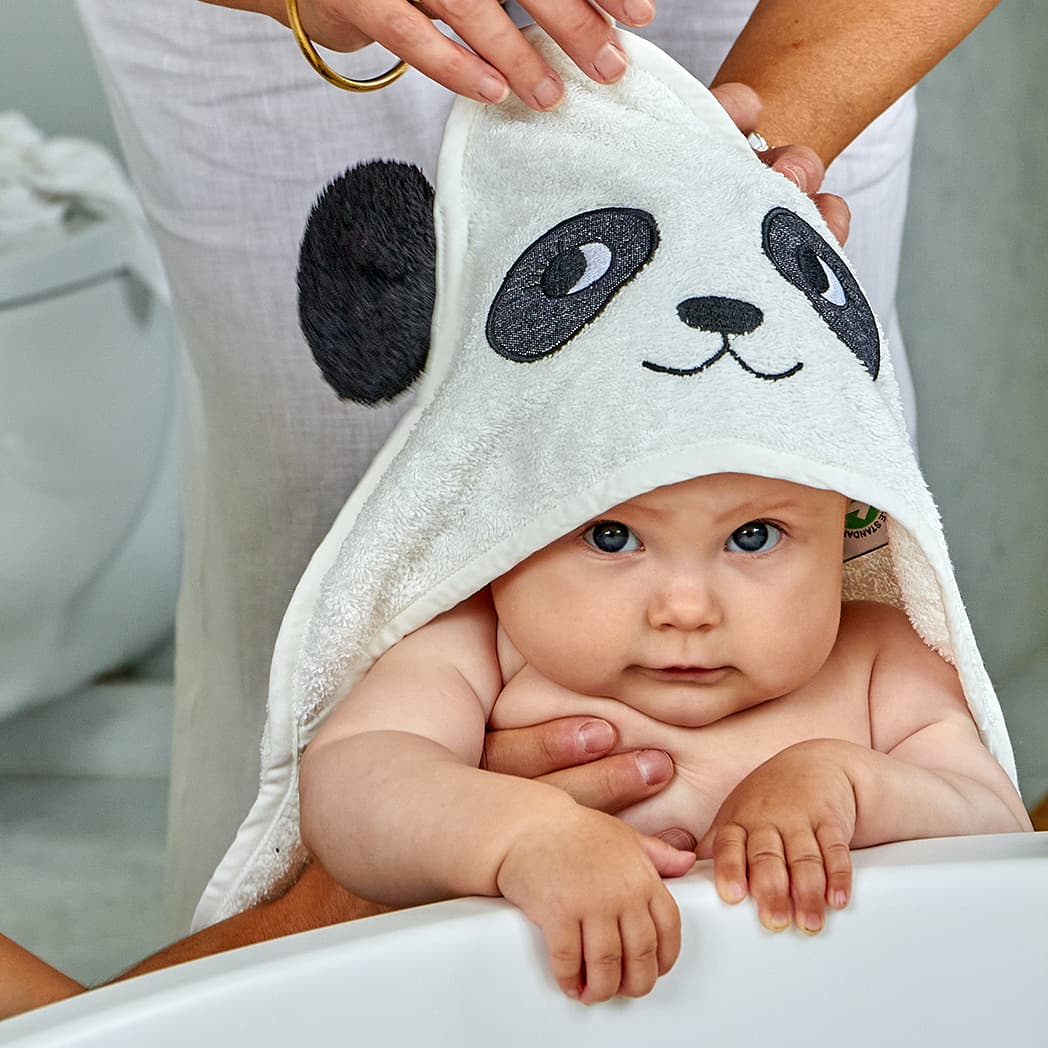 Panda Hooded Towel - Off White • ROOMMATE.DK