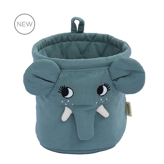 ELEPHANT QUILTED BASKET - MINI