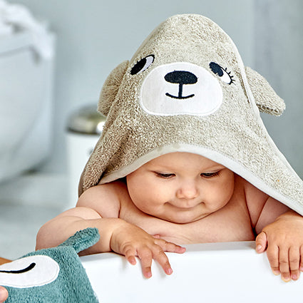 Bear Hooded Towel -Grey- ROOMMATE.DK
